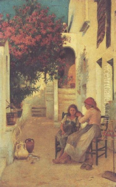 Capri Oil Painting by Helen Mable Trevor