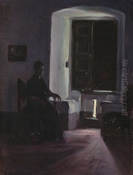 Interior En Penumbra Oil Painting by Josep Triado Mayol