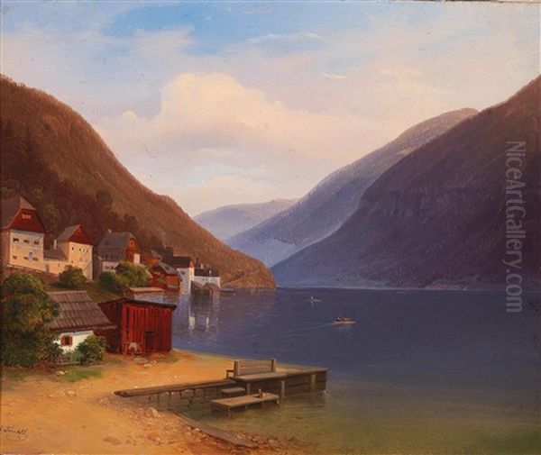 Am Hallstattersee Oil Painting by Alexander Trichtl