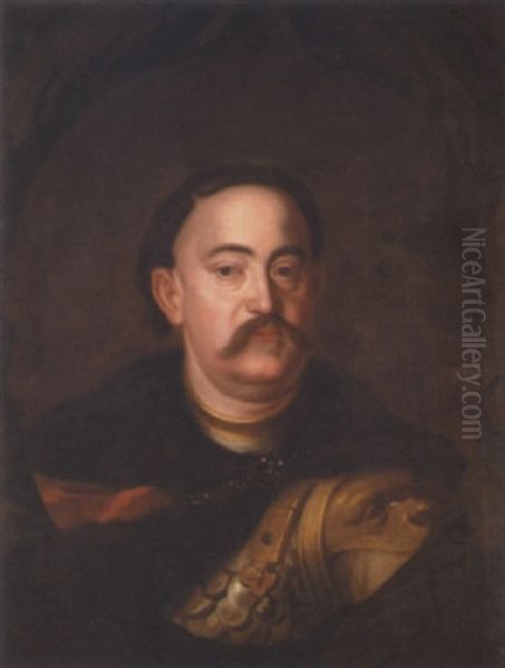 Portrait Of John Sobieski Iii Of Poland Oil Painting by Alexandre Jan Tricius