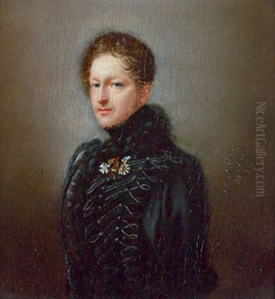 Bildnis Des Dritten Fursten Anton Karl Palffy In Ordensgeschmuckter Magnatenuniform Oil Painting by Caroline Franziska (nee Sattler) Tridon