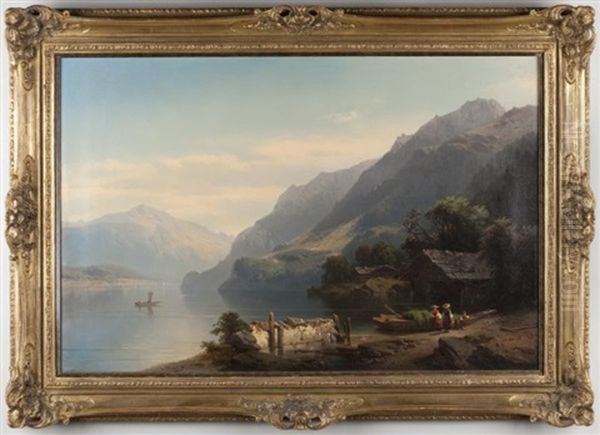 Brienzersee Oil Painting by Carl Triebel