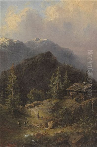 Im Hochgebirge Oil Painting by Albert Ludwig Trippel