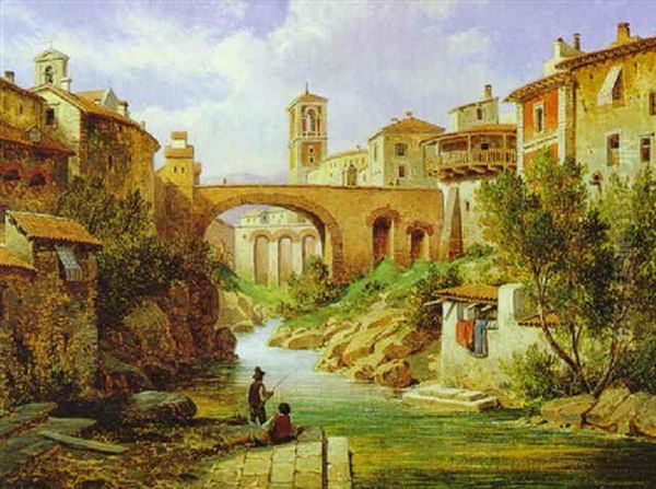 Lorea, Sardinien, Angleridylle Am Flus Oil Painting by Albert Ludwig Trippel