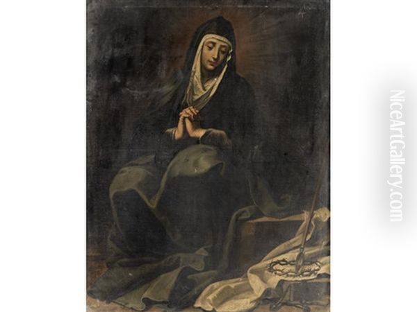 Mater Dolorosa Oil Painting by Luis Tristan De Escamilla