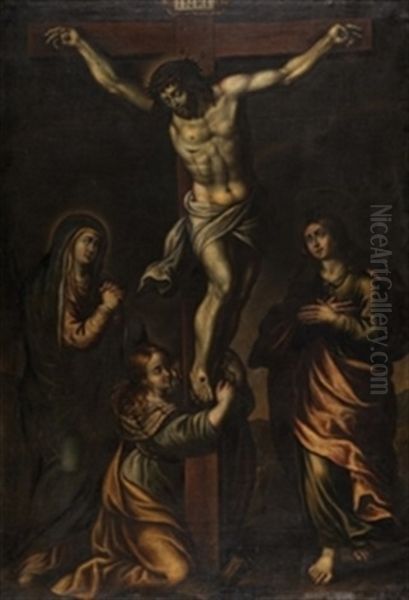 Crucifixion Oil Painting by Luis Tristan De Escamilla