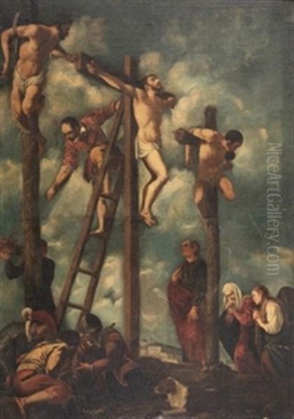 El Calvario Oil Painting by Luis Tristan De Escamilla