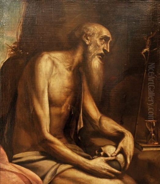 Saint Jerome Oil Painting by Luis Tristan De Escamilla