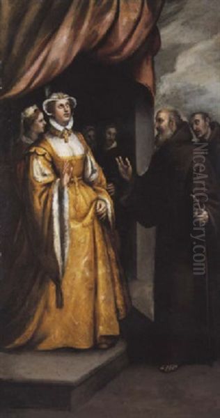 La Rencontre De La Reine Oil Painting by Luis Tristan De Escamilla