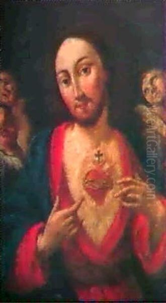 Herz-jesu-darstellung Oil Painting by Johann Sebastian Troger