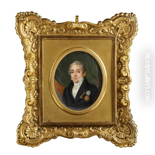 Portrait Of A Gentleman Wearing The Breast Star Of The Ordre Du Saint-esprit Oil Painting by Jean Baptiste Desire Troivaux