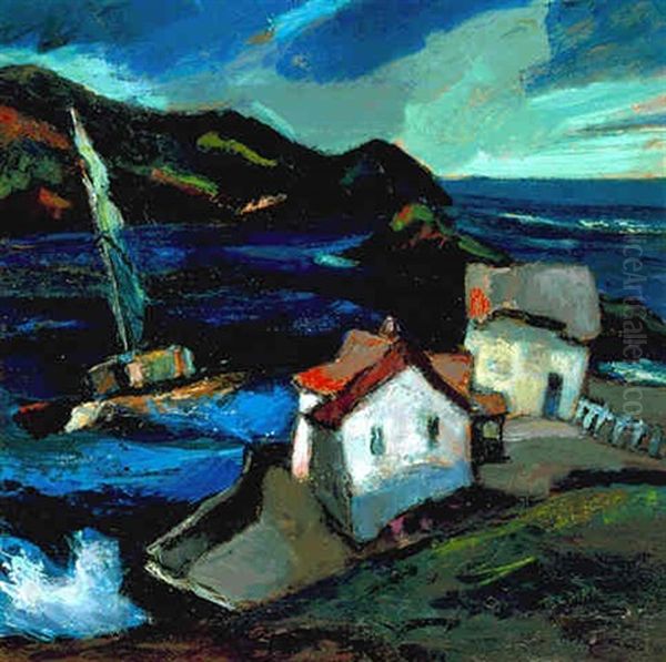 Monhegan Oil Painting by Abram Tromka