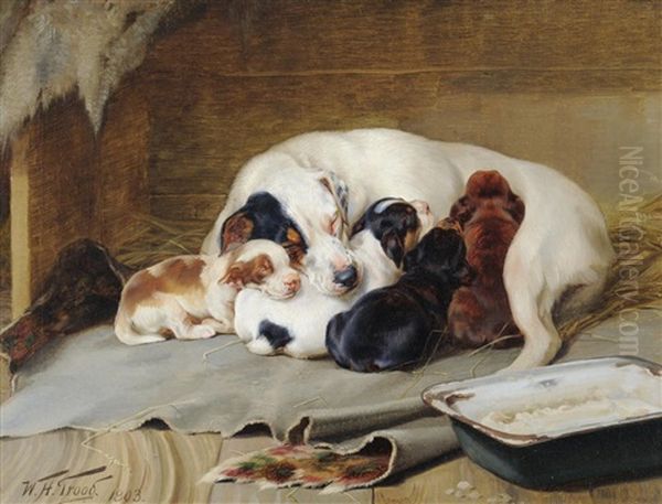 Family Nap Oil Painting by William Henry Hamilton Trood