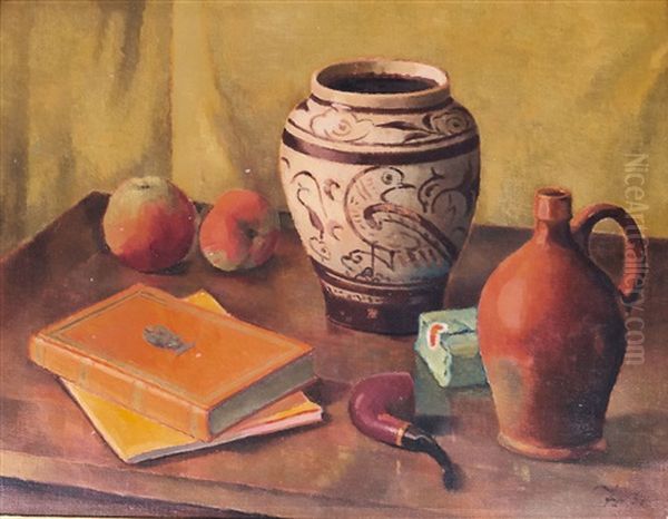 Stillleben Mit Pfeife Oil Painting by Paul Ludwig Troost