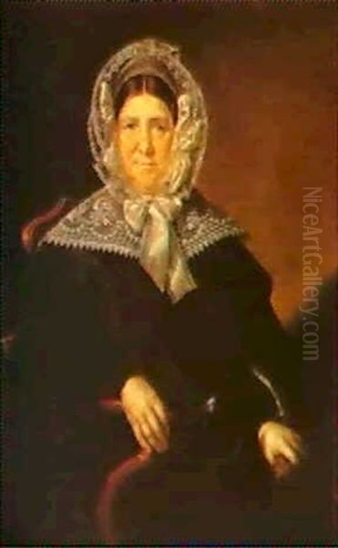 Portrait Of Anna Feodorovna Mazurina Oil Painting by Vasili Andreevich Tropinin