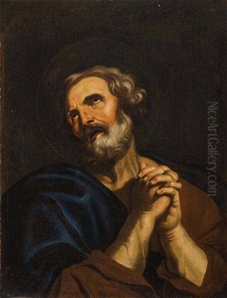 San Pietro Benedicente Oil Painting by Girolamo Troppa