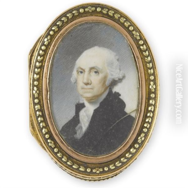 George Washington (snuff Box Cover) Oil Painting by Benjamin Trott