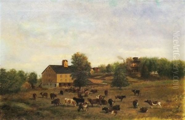 View Of J. Reston Thoma Dairy Farm (swarthmore Area, Pennsylvania) Oil Painting by Newbold Hough Trotter