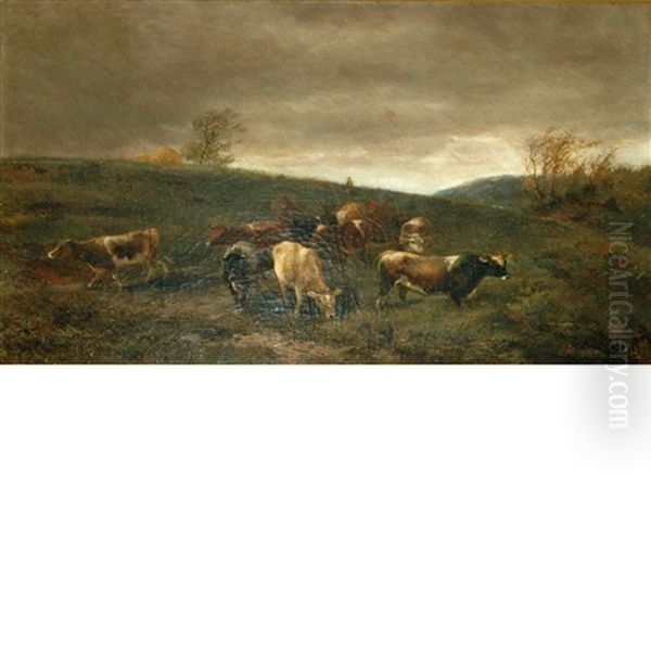 Clearing Off Oil Painting by Newbold Hough Trotter