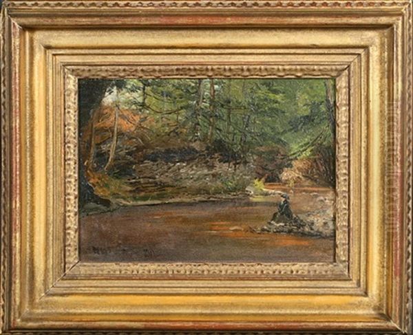 Landscape Of Delaware Water Gap Oil Painting by Newbold Hough Trotter