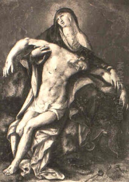 Pieta Oil Painting by Giovan-Battista (Il Malosso) Trotti