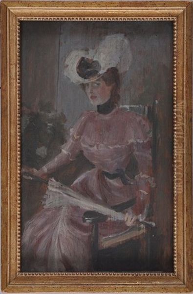 Portrait Of Lulu Morris (sketch) Oil Painting by Pierre (Prince) Troubetzkoy