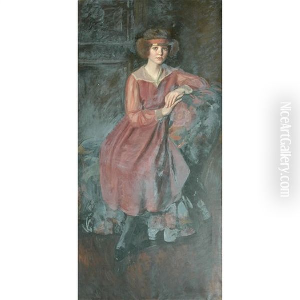 Portrait Of Consuelo Vanderbilt, Age 14 Oil Painting by Prince Paolo Troubetzkoy