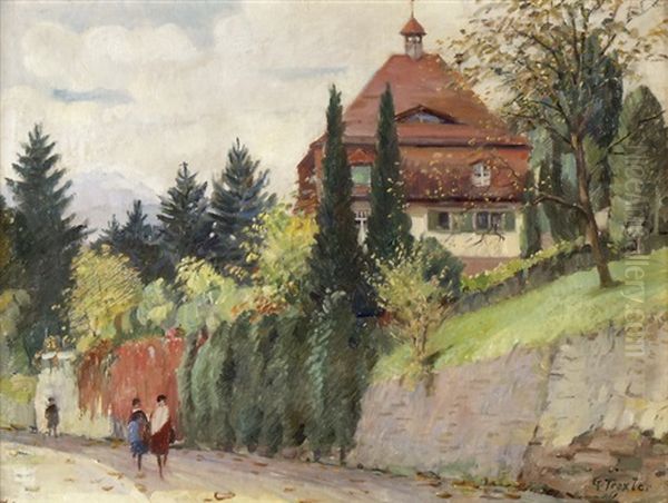 Hauserpartie In Luzern Oil Painting by Georges Troxler