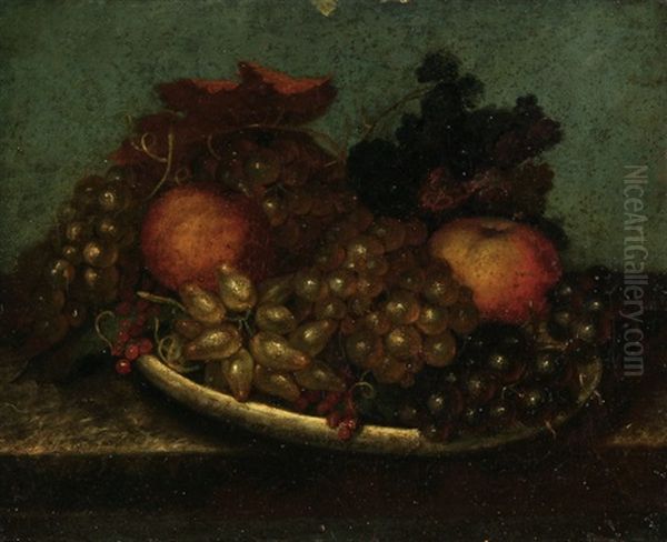 Platte Mit Fruchten (+ Korb Mit Fruchten; Pair) Oil Painting by Ildefons Troxler