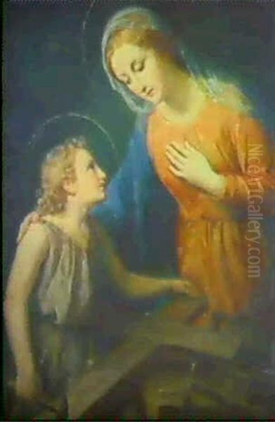 Maria Mit Dem Jesusknaben Oil Painting by Jost Troxler