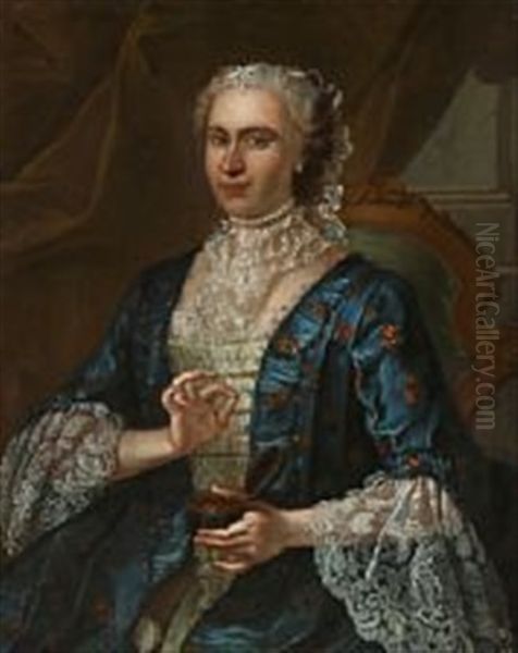 Portrait Of A Nobel Lady In An Elegant Dress Oil Painting by Francois de Troy