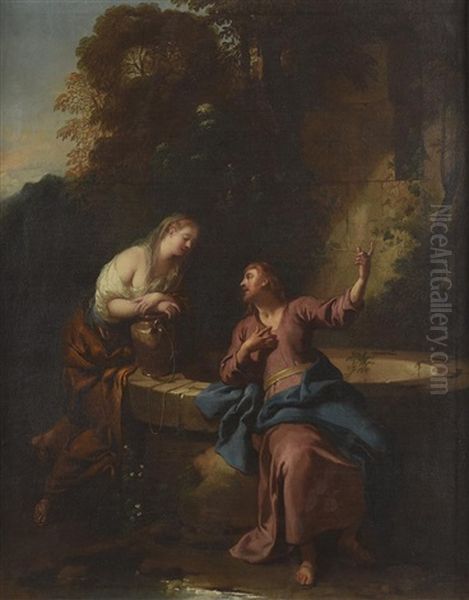 Christ And The Samaritan Oil Painting by Jean Francois de Troy