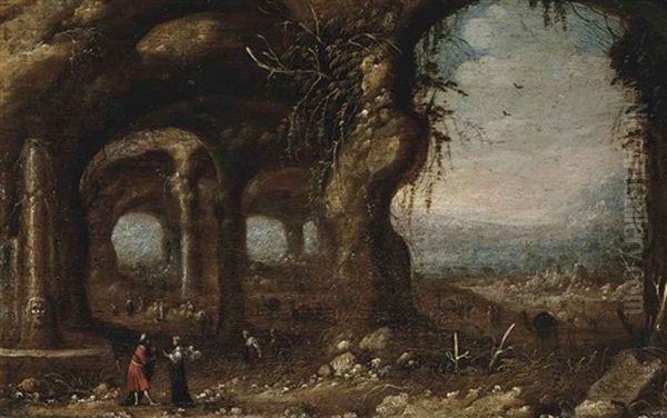 Old Testament Scene Oil Painting by Rombout Van Troyen