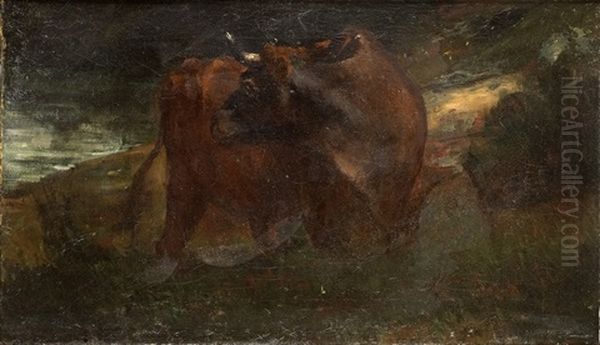 Le Taureau Oil Painting by Constant Troyon