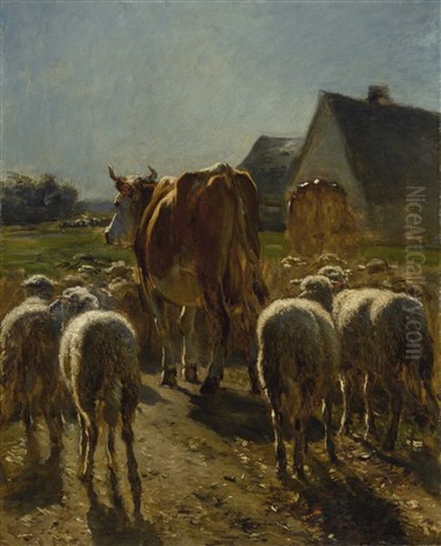 Return Of The Flock (retour Du Troupeau) Oil Painting by Constant Troyon