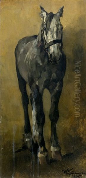 Study Of A Horse Oil Painting by Wilhelm Truebner