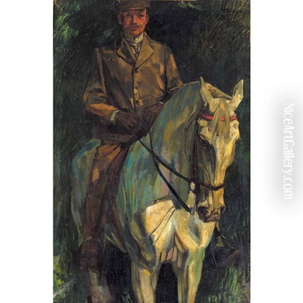 Horseman Oil Painting by Wilhelm Truebner