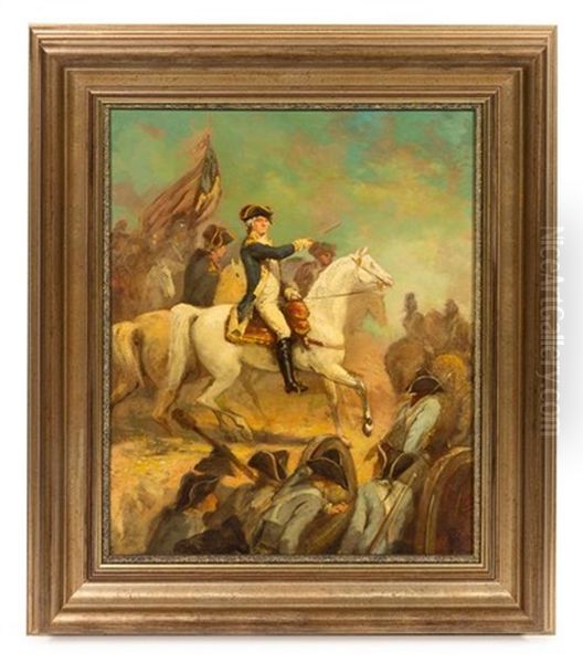 George Washington On Horseback Oil Painting by John Trumbull