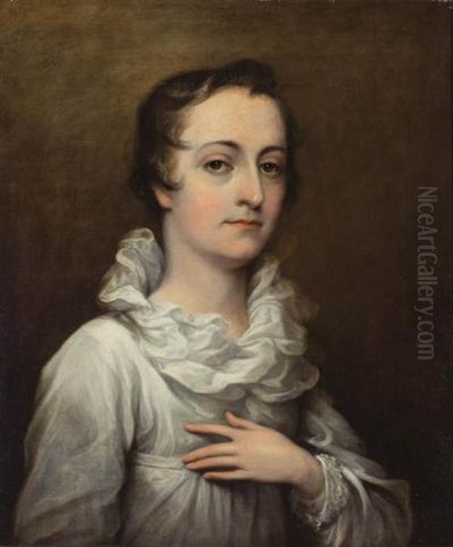 Lady In White Oil Painting by John Trumbull