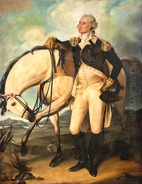 Standing Portrait Of George Washington With Horse Oil Painting by John Trumbull