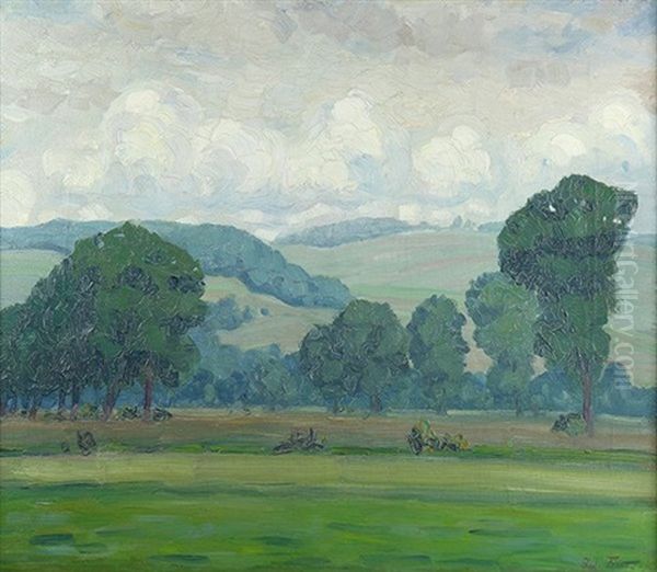 View Of The Distant Rolling Hills Oil Painting by Ivan Trusz