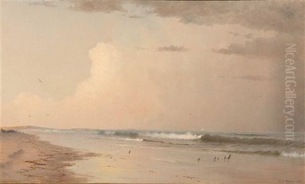 Beach Scene Oil Painting by Dwight William Tryon