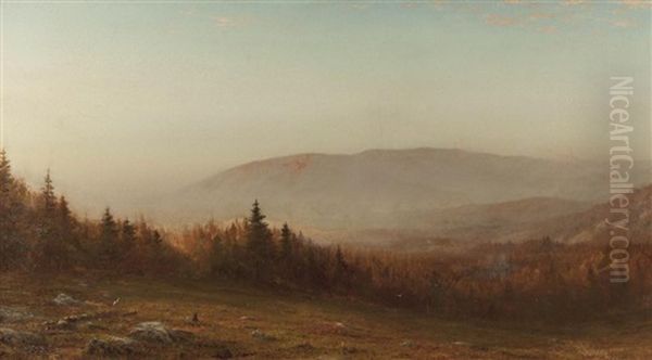 Cadillac Mountain, Mount Desert Island, Maine Oil Painting by Dwight William Tryon