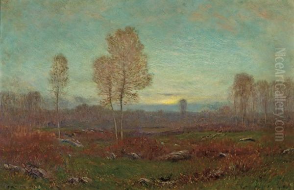 Twilight Autumn Oil Painting by Dwight William Tryon