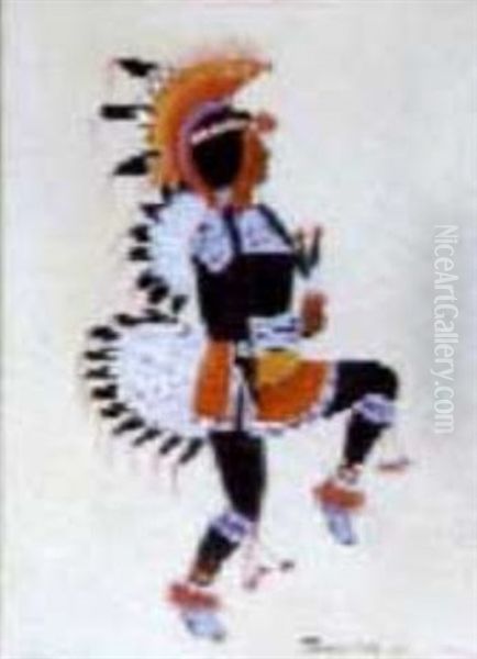 Southern Plains Dancer Oil Painting by Monroe Tsatke