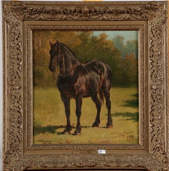 Portrait D'un Cheval Nomme Bayard Oil Painting by Charles Philogene Tschaggeny