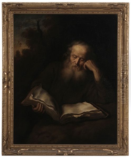 St. Jerome In The Wilderness Oil Painting by Edmund Tschaplowitz