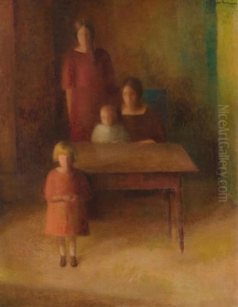 Familienbild Oil Painting by Johann Wilhelm Von Tscharner