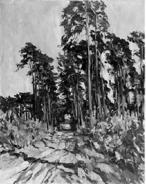 Weg Durch Kiefernwald Oil Painting by Egon Tschirch