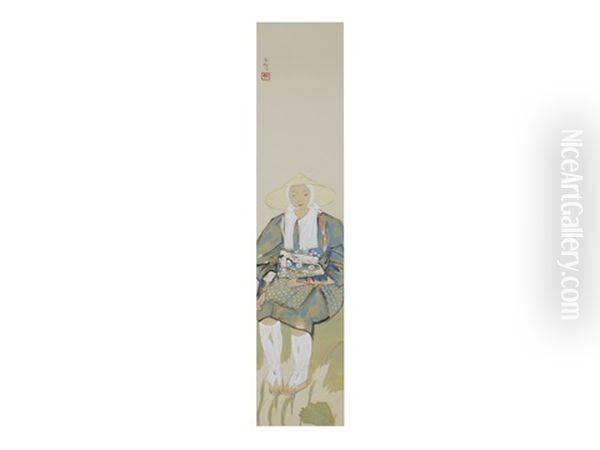 Figure Of Oharame Oil Painting by Bakusen Tsuchida